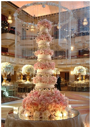 เค้กแต่งงานหรูหรา Flower Wedding Cake