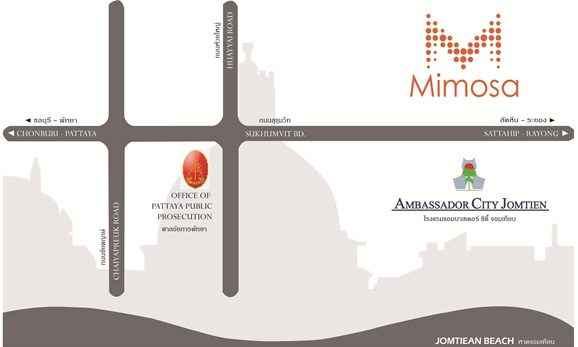 แผนที่ มิโมซ่า พัทยา Mimosa Pattaya