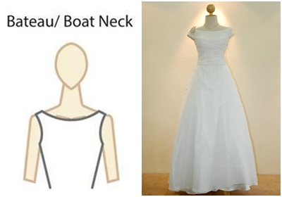 ชุดแต่งงานทรงคอปาด Bateau / Boat neck