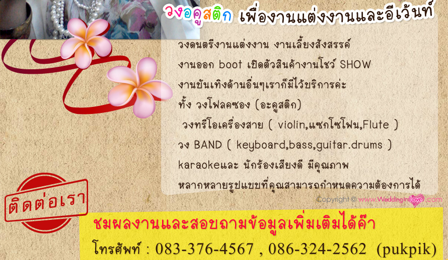 Pikky Music ǧ����էҹ�觧ҹ �ҹ����§�ѧ��ä� ����էҹ�� �觧ҹ ��ا෾   ǧ�Ť�ͧ (�Ф�ʵԡ)  ǧ���������ͧ��� ( violin , ᫡�⿹,Flute )  ǧ BAND �ѡ��ͧ�ҹ�� �ŧ�ѡ�ҹ�� �ŧ�ѡ �觧ҹ  acoustic band for wedding ǧͤ�ʵԡ���ͧҹ�觧ҹ�������鹷� ǧͤ�ʵԡ���ͧҹ�觧ҹ�������鹷�  ǧ����� �觧ҹ  �觧ҹ ��ǧ����� ͤ�ʵԡ ��줫ͧ
