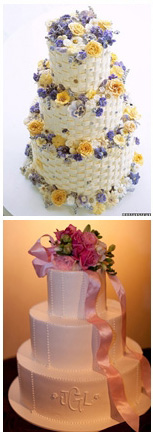 เค้กแต่งงานประดับดอกไม้ Flower Wedding Cake
