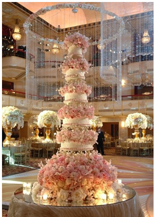 เค้กแต่งงานหรูหรา Flower Wedding Cake