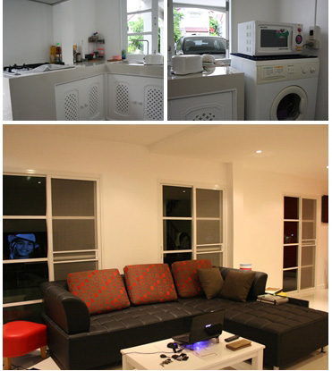 ห้องครัว ห้องรับแขก โต๊ะทำงาน