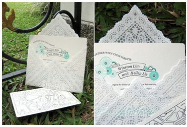 ซองการ์ดแต่งงานจากกระดาษรองเค้ก