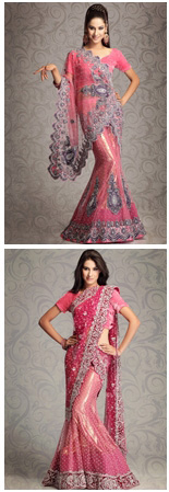 ชุดแต่งงานอินเดียสีชมพู