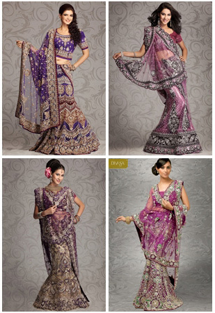 ชุดแต่งงานอินเดียสีม่วง