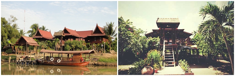 บ้านเรือนไทยริมแม่น้ำท่าจีน สุพรรณบุรี