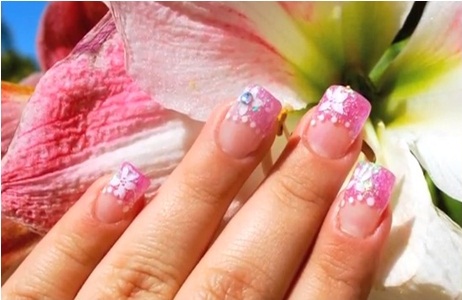 ลายดอกลิลลี่สีชมพู