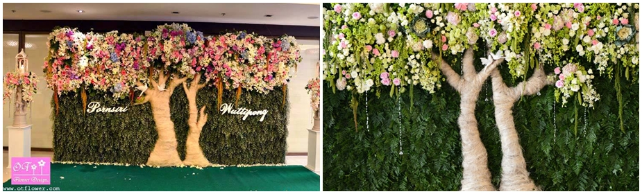 จัดดอกไม้งานแต่งงาน ซุ้มฟลาวเวอร์ทรี flower tree