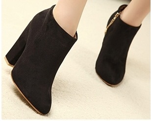 รองเท้าบูทแฟชั่น/สีดำ