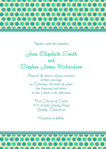 Polka Dots Free Wedding Invitation