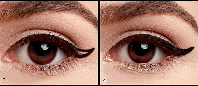 ขั้นตอนการแต่งตา : Golden Cat  Eye