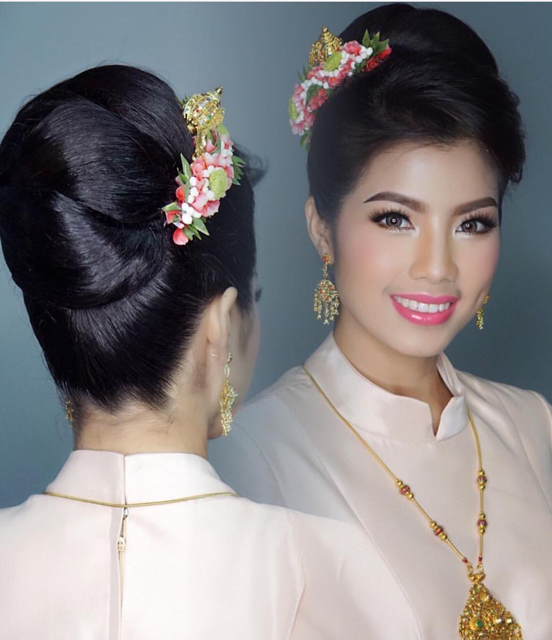 เครดิตรูปภาพทรงผมชุดไทยจาก IG: khunyong_hair , nongchat