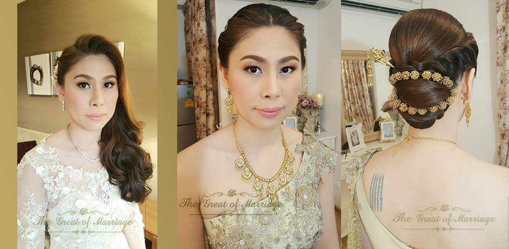 ช่างแต่งหน้าทำผมเจ้าสาว อันดับ 1 นครปฐม , แต่งหน้าเจ้าสาว วันจริง